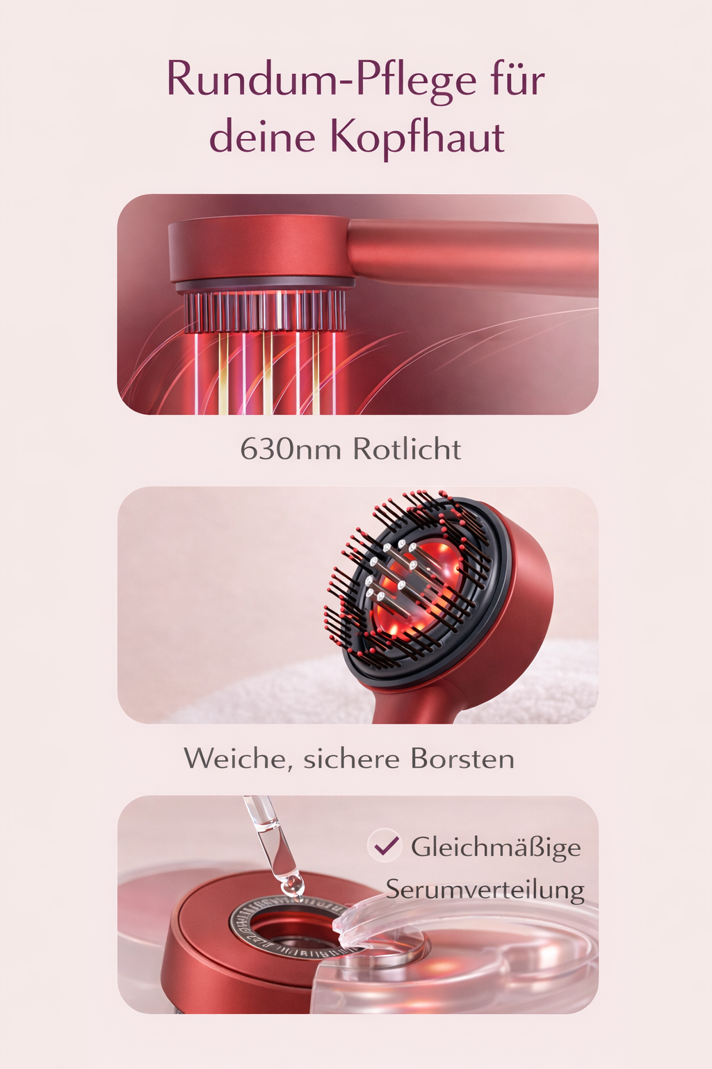 Nolina® Kopfhaut-Pflegebürste 3-in-1